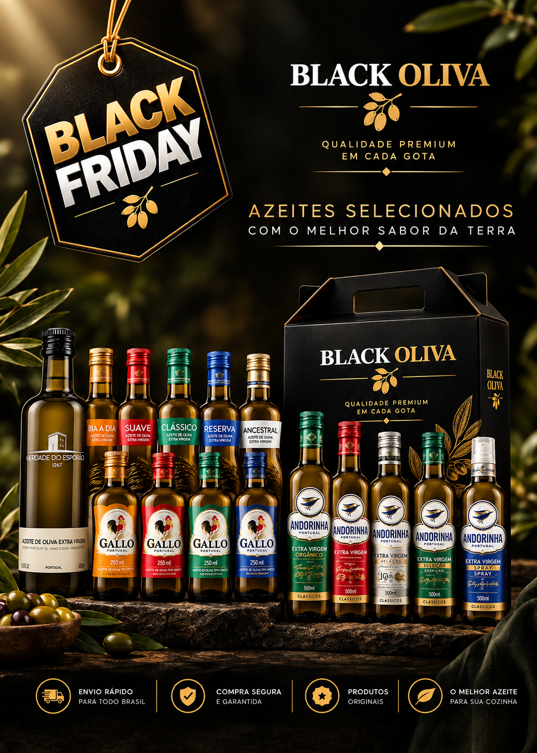 Banner Black Friday Black Oliva: azeites selecionados com o melhor sabor da terra